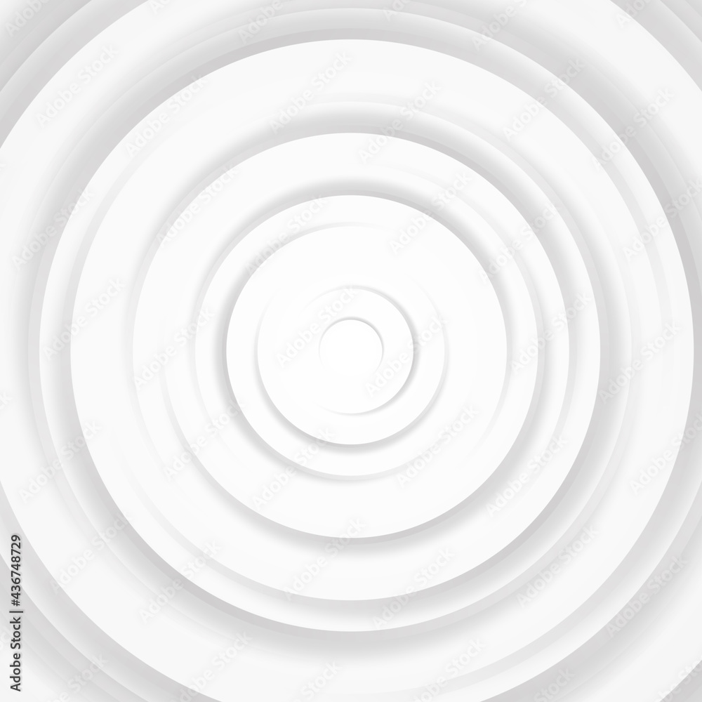 White gray circles abstract background.3D illustration with paper cut style.