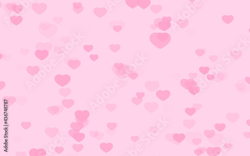 Valentine day pink hearts on pink background.