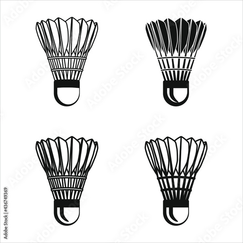 Simple badminton shuttlecock icon set. Vector graphic illustration in white background. Suitable for website design, logo, app, template, ui and pattern design. photo