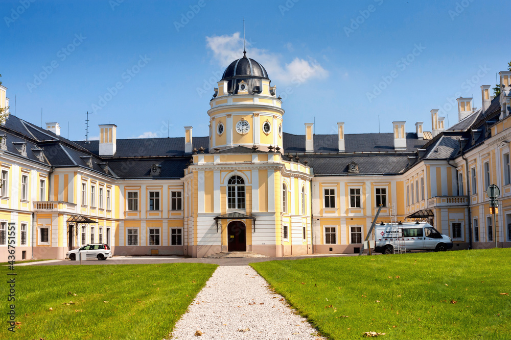 The classicist chateau of Silgerovice in the village of the same name in the Opava district. Czech Republic