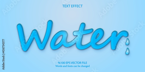 Livid text with a soft blue-green touch, editable text effect for aqua lovers: Water