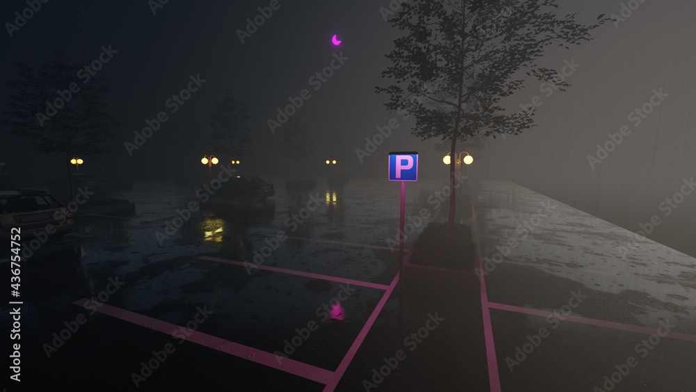dark parking lot