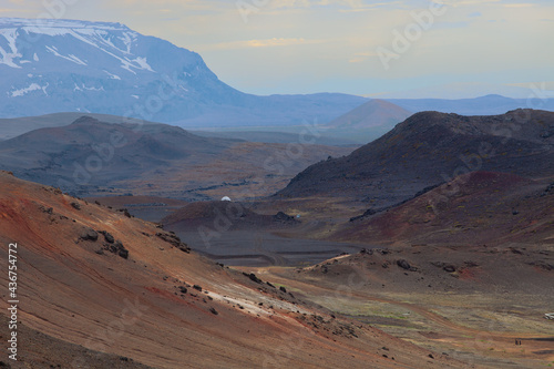 Scenic mountains view in North Iceland. Myvatn area.