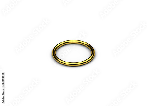 Gold ring isolated on white background, 3d illustration