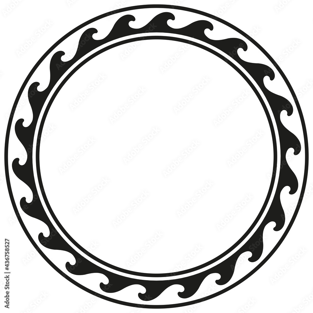 Round wave border frame design Stock Vector | Adobe Stock