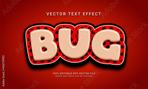 Bug editable text effect themed insect
