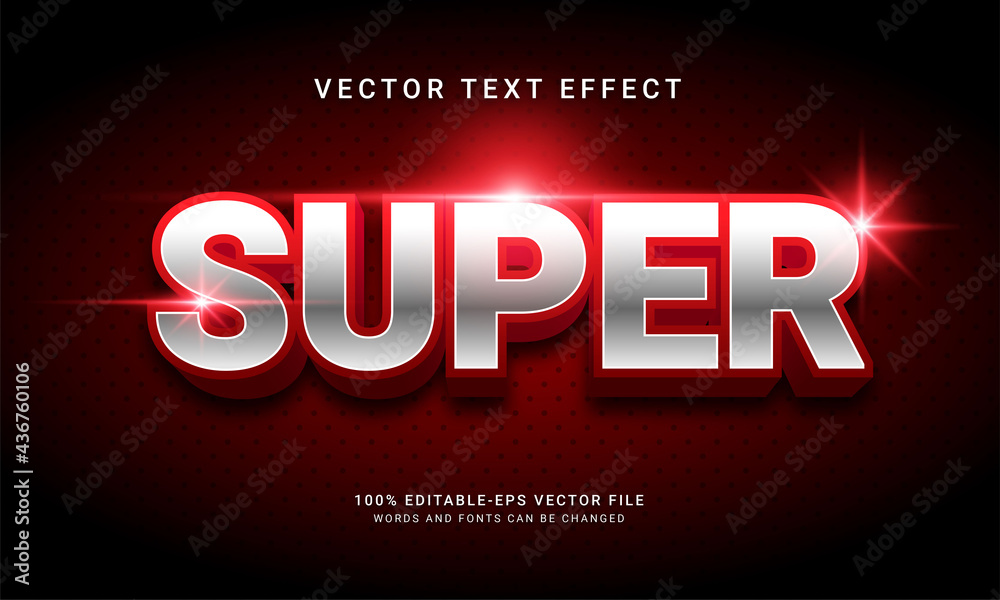 Super editable text effect themed elegant red color