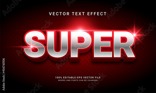 Super editable text effect themed elegant red color