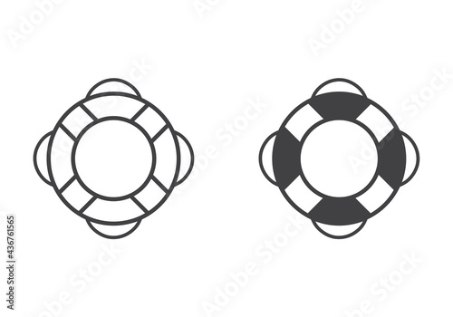 Lifebuoy icon. Life ring line and silhouette symbol. Vector illustration.