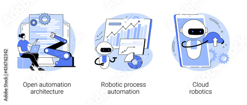 AI-based software abstract concept vector illustrations.