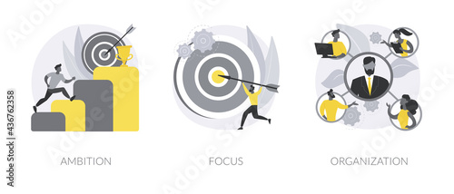 Setting big goal abstract concept vector illustrations.