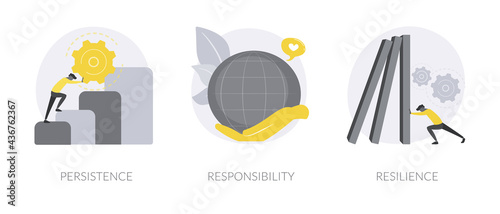 Mental strength abstract concept vector illustrations.