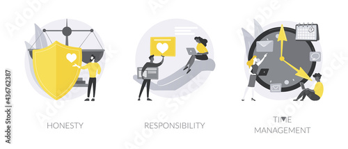 Managing position abstract concept vector illustrations.