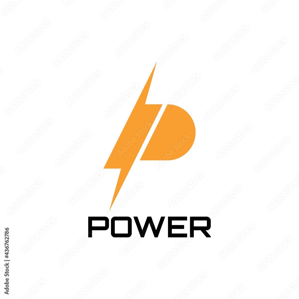 P power logo design symbol vector template - obrazy, fototapety, plakaty 