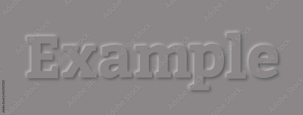 The word example text inscribed in paper style. The word example text inscribed in paper style.