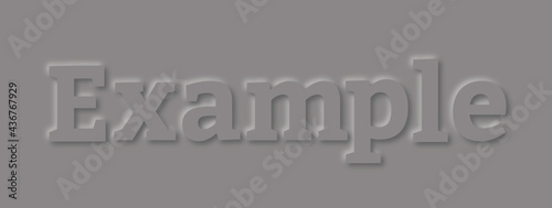 The word example text inscribed in paper style.