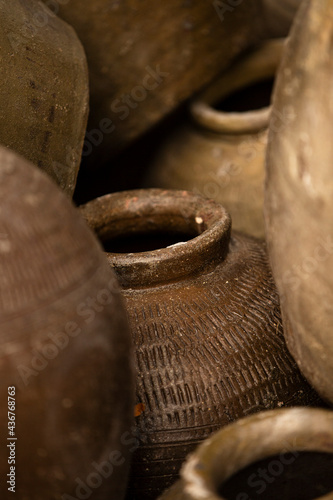 Close up of clay pots
