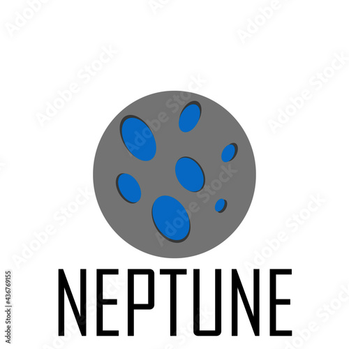 Ilustración de planeta Neptuno en vector plano