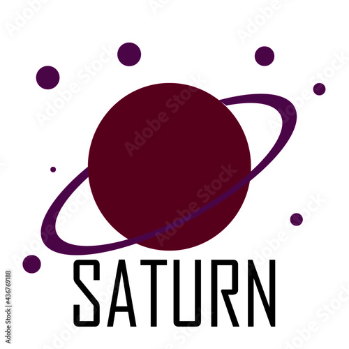 Ilustración del planeta Saturno en vector plano