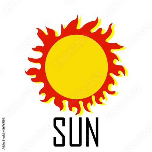 Ilustración del sol en vector plano