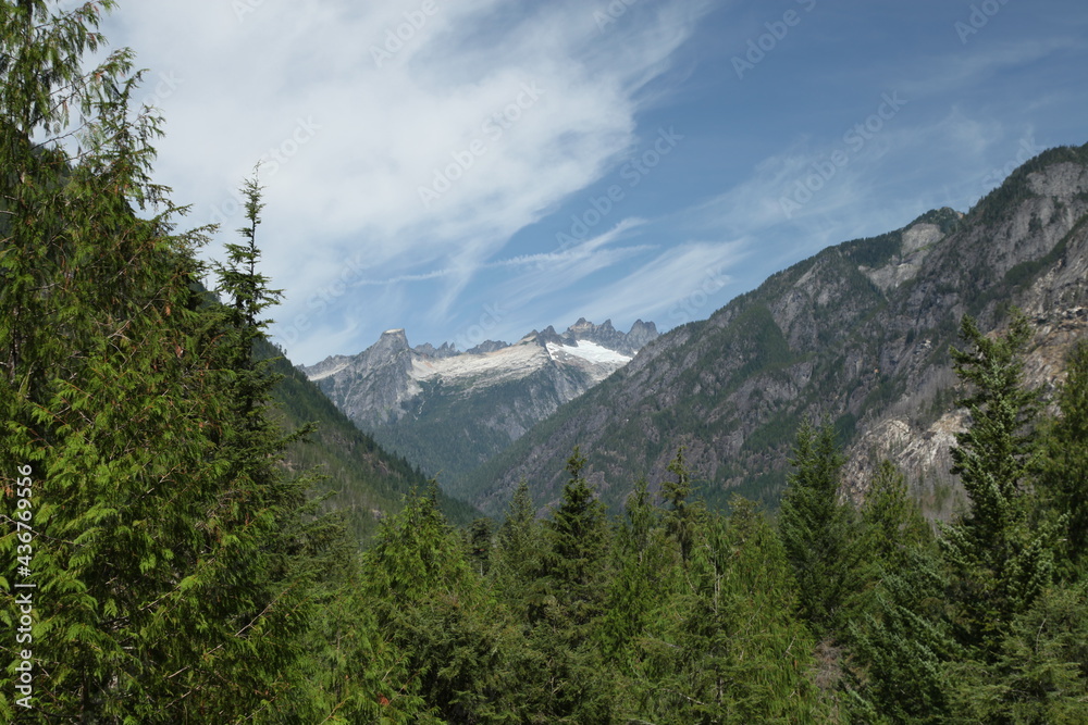 Picket Range viewed from Ross Lake National Recreation Area, Washington
