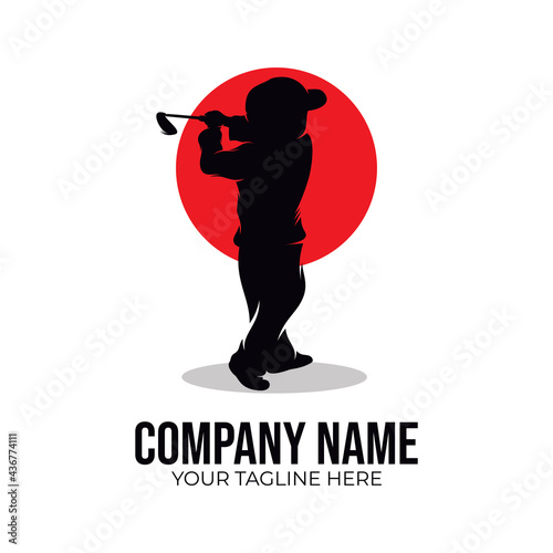 Kids golf sport logo design inspiration