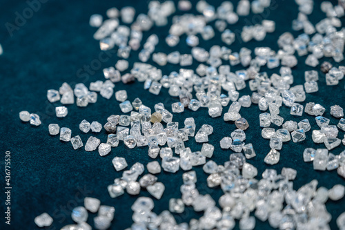 A scattering of small transparent diamonds on velvet