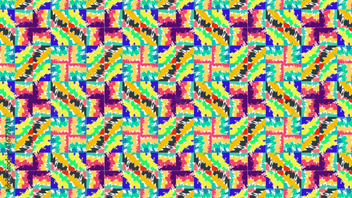 Patrón de formas abstractas en colores estilo neón y tamaño 4K 2160p