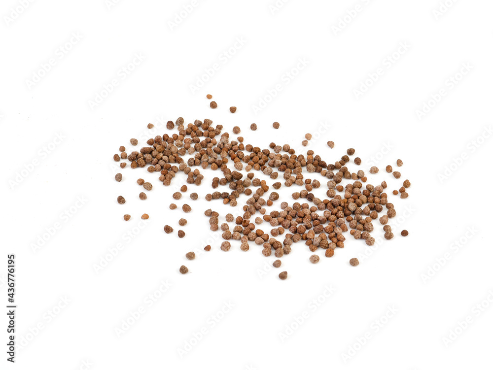 Fototapeta premium A pile of Perilla seed isolated on a white background. Healthy food. .