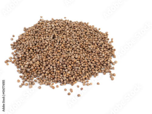 A pile of Perilla seed isolated on a white background. Healthy food. . © Ben_24