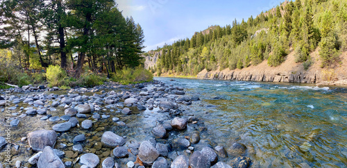 Peaceful Gallatin River in Montana photo