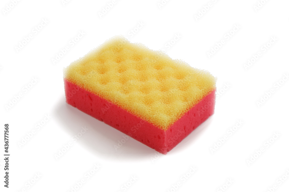 foam sponge for washing dishes.red and yellow