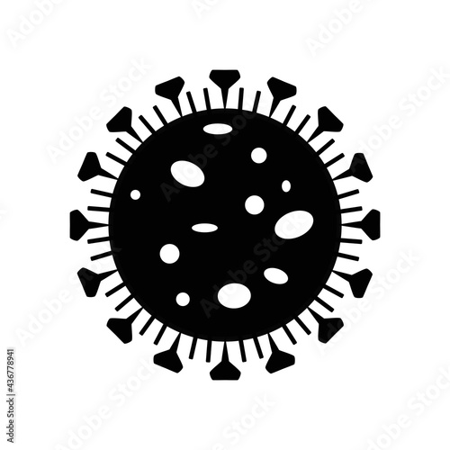 Coronavirus Bacteria Cell Icon, 2019-nCoV, Covid-2019, Covid-19 Novel Coronavirus Bacteria. No Infection and Stop Coronavirus Concepts. Dangerous Coronavirus Cell in China, Wuhan. Isolated Vector Icon