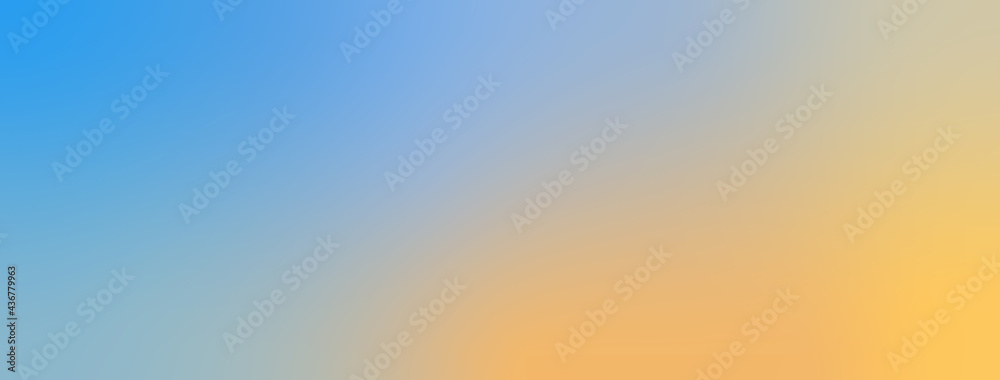 Vector banner of abstract blue orange gradient natural background as sunset sky