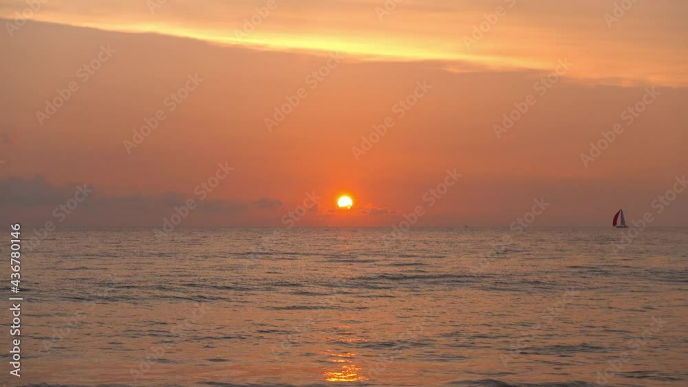 Professional 4K Video. Scene of Sunset on tropical beach sea. No people at beach. Phuket Thailand beautiful tropical beach with a sunset sky. Beautiful Phuket beach in Andaman sea sunset. Professional 4K Video. Scene of Sunset on tropical beach sea. No people at beach. Phuket Thailand beautiful tropical beach with a sunset sky. Beautiful Phuket beach in Andaman sea sunset.