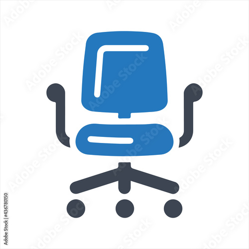Office chair icon. Vector and glyph