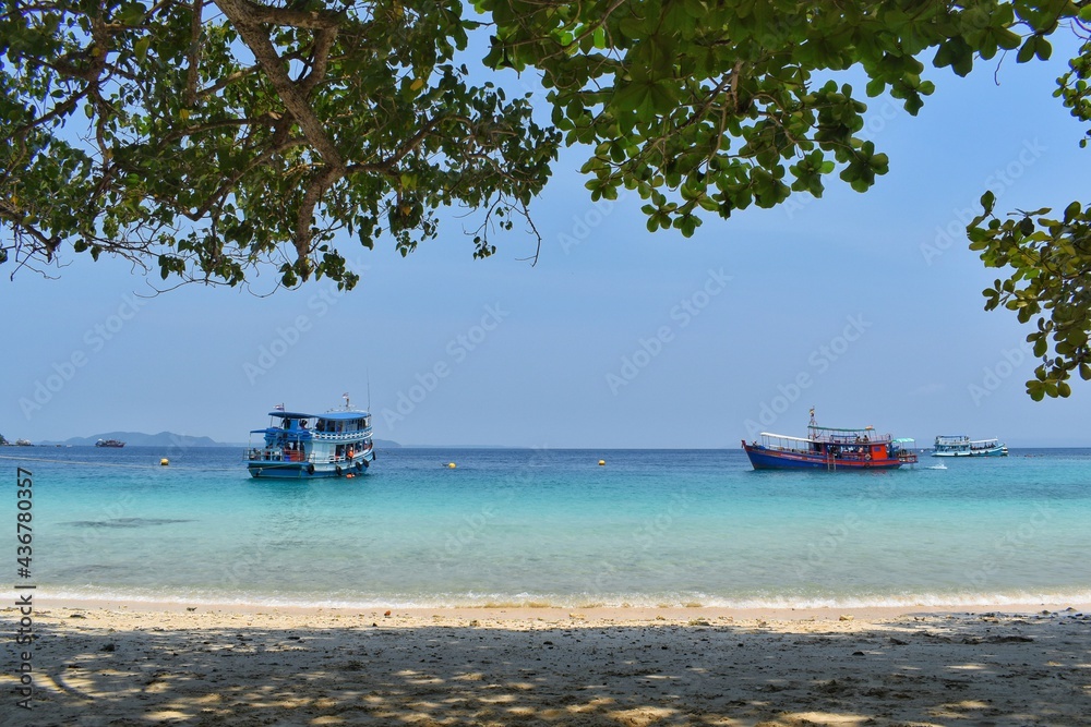 Excursion boat, take tourists to snorkel to see under the sea.