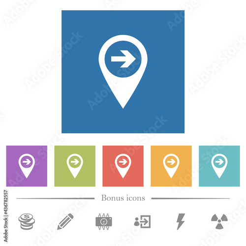 Free Download Next target GPS map location flat white icons in square backgrounds - GFXLoad