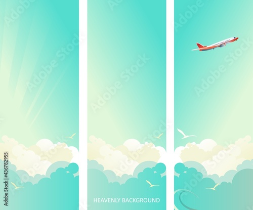 cloudy sky vertical poster airplane