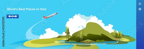 summer natural landscape concept banner