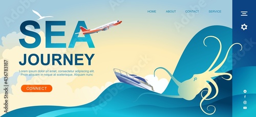 nautical adventure concept banner sea