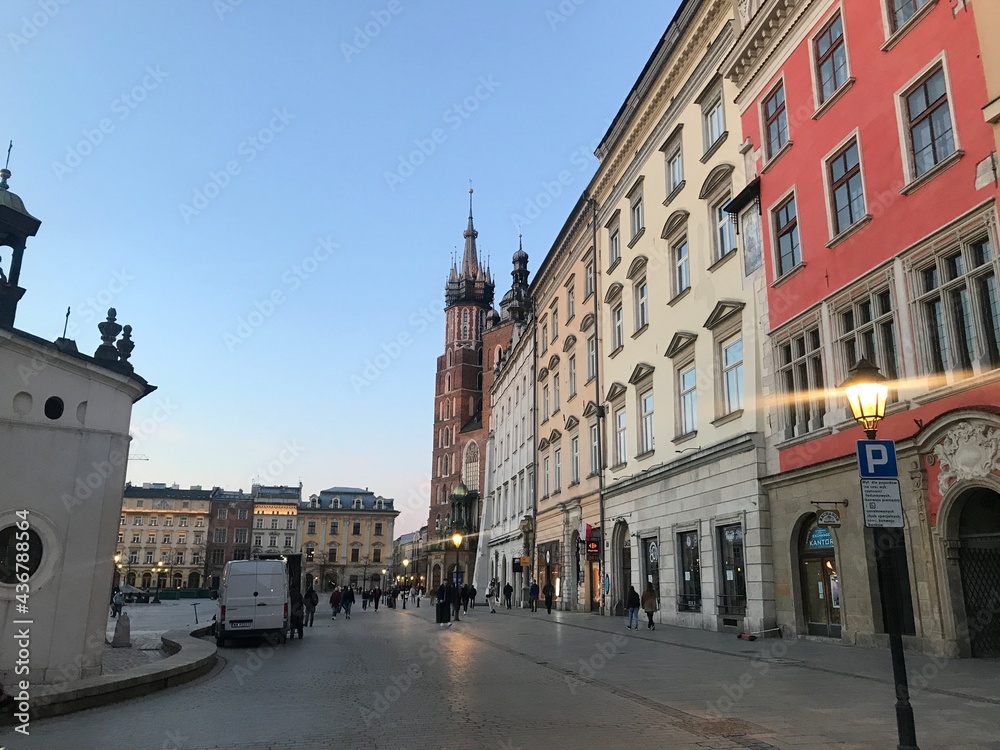 Street view of Krakow, Poland 