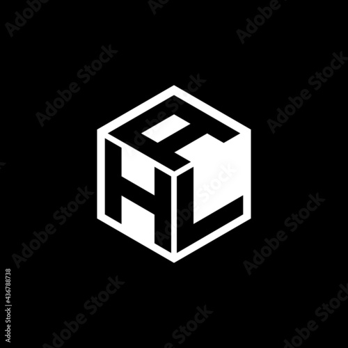 HLA letter logo design with black background in illustrator, vector logo modern alphabet font overlap style. calligraphy designs for logo, Poster, Invitation, etc.	
