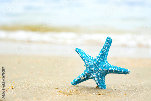 Starfish and Wave water sea blue amazing on islands in the world