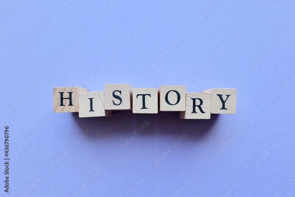 Obraz premium ヒストリー・歴史の英語文字ブロック
