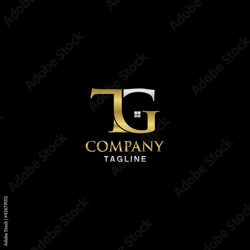 initial tg  home logo design