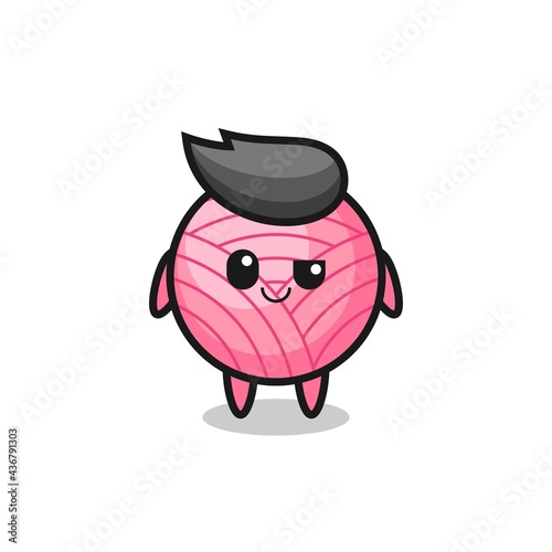 yarn ball cartoon with an arrogant expression
