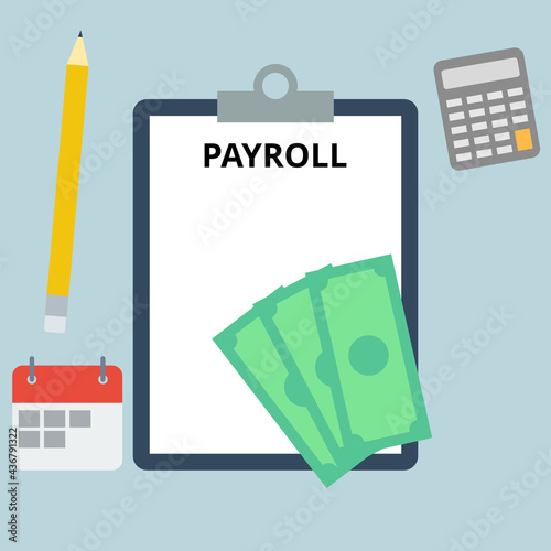 Payroll vector. Salary report. Human resource, accounting, business concept.