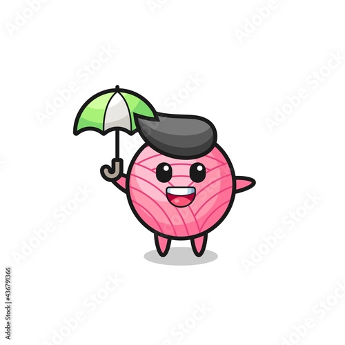 Wallpaper Mural cute yarn ball illustration holding an umbrella Torontodigital.ca