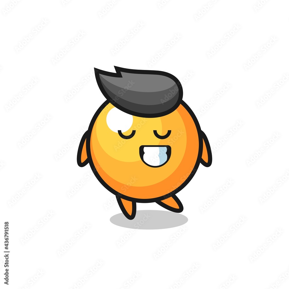 ping pong ball cartoon illustration with a shy expression